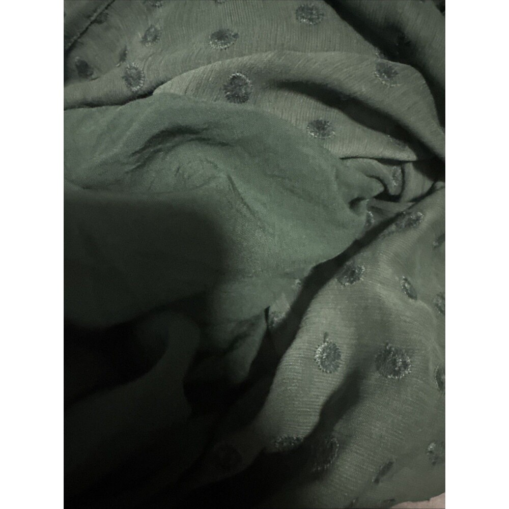 Anthropologie   Maxi Dress Green swiss dots lined open back  SZ L - Picture 12 of 16